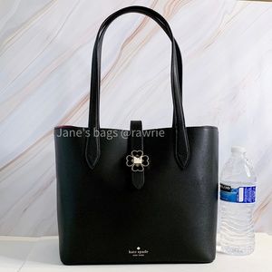 New Kate Spade Small Black Leather Kaci Tote